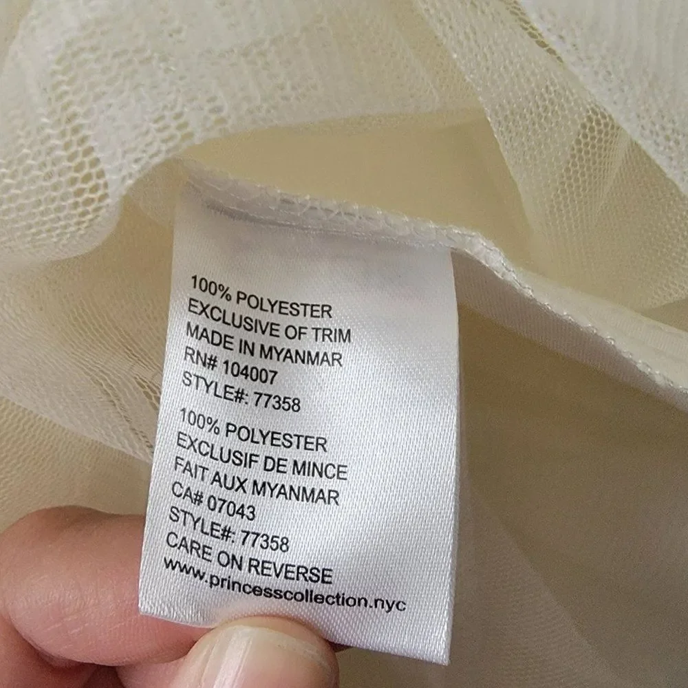 Couture Princess Girls Ivory Tulle Size 8 Pink-Gold Floral Brocade/rhinestone - Picture 5 of 7